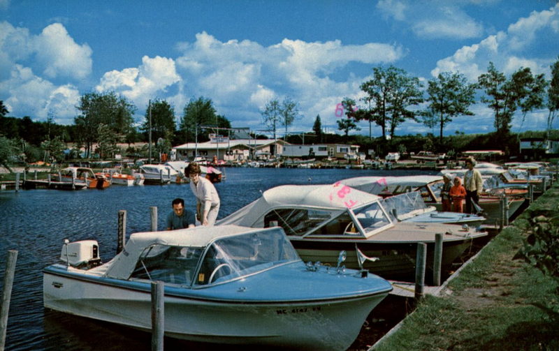 Tamarac Village (Tamarac Harbor and Trailer Park) - Vintage Postcard (newer photo)